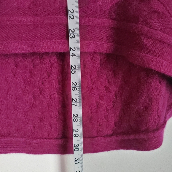 The Cashmere Project Sweater Womens M Berry Fuschia Cableknit High Low - Picture 9 of 9